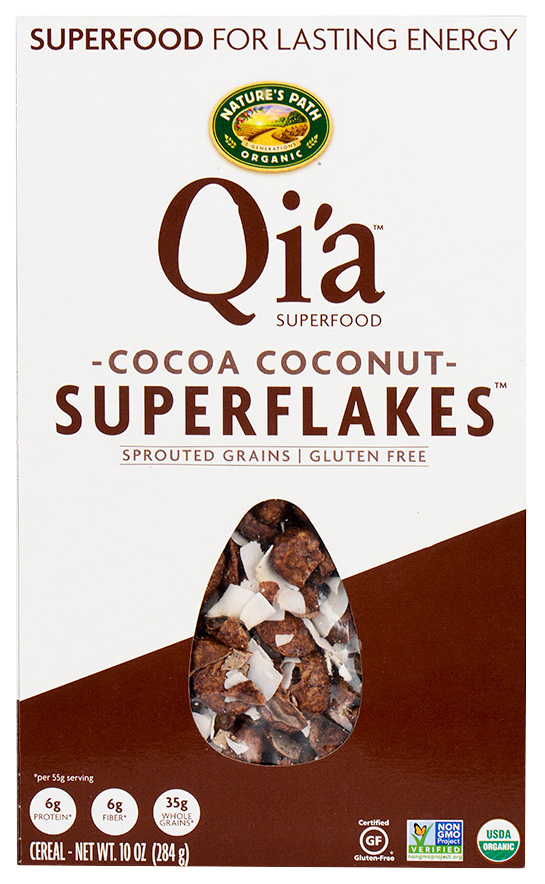 Хлопья цельнозерновые шоколадные с кокосом (без глютена) NATURE'S PATH Qia Superfood 284 г
Хлопья цельнозерновые шоколадные с кокосом (без глютена) NATURE'S PATH Qia Superfood 284 г