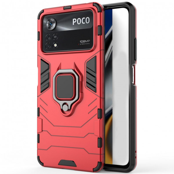 фото Противоударный чехол transformer ring под магнитный держатель для xiaomi poco x4 pro 5g epik