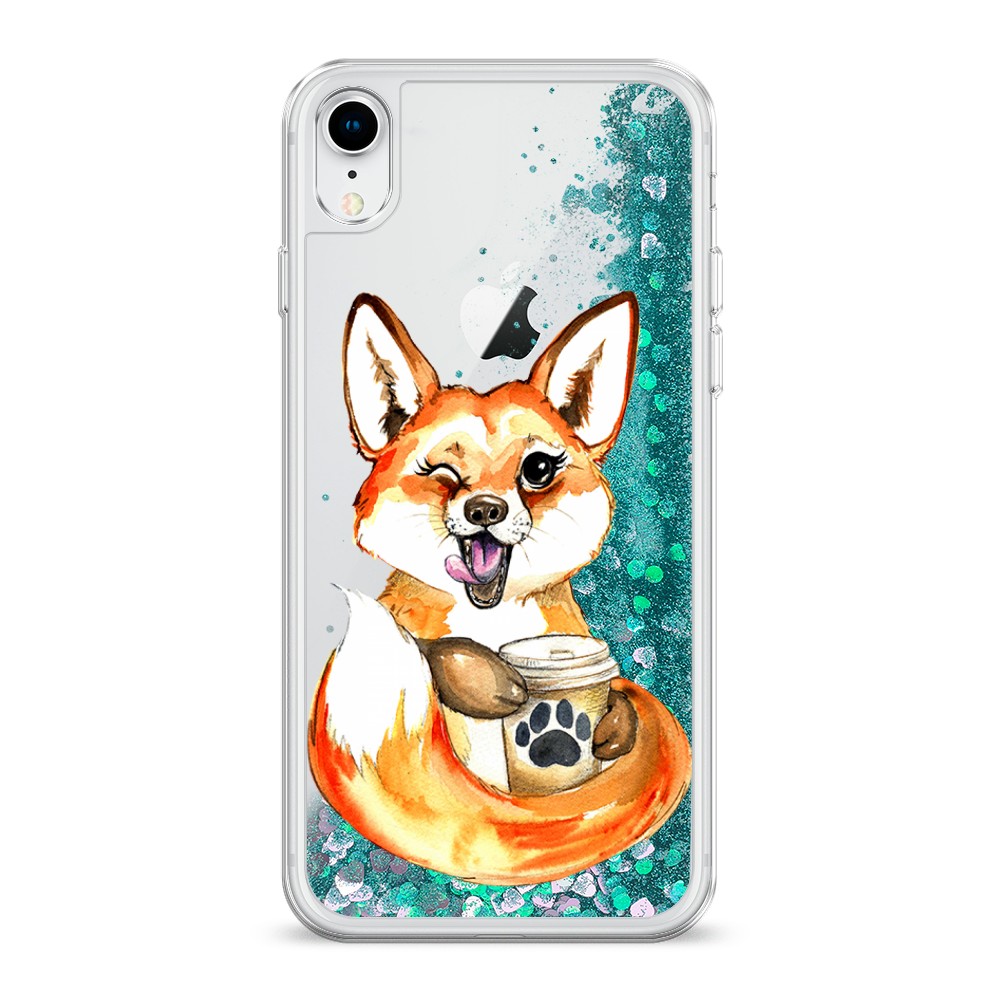 Чехол Awog на Apple iPhone XR (10R) / Айфон XR (10R) "Подмигивающая лиса с кофе", Разноцветный, 12095-1 
Чехол Awog на Apple iPhone XR (10R) / Айфон XR (10R) "Подмигивающая лиса с кофе", Разноцветный, 12095-1