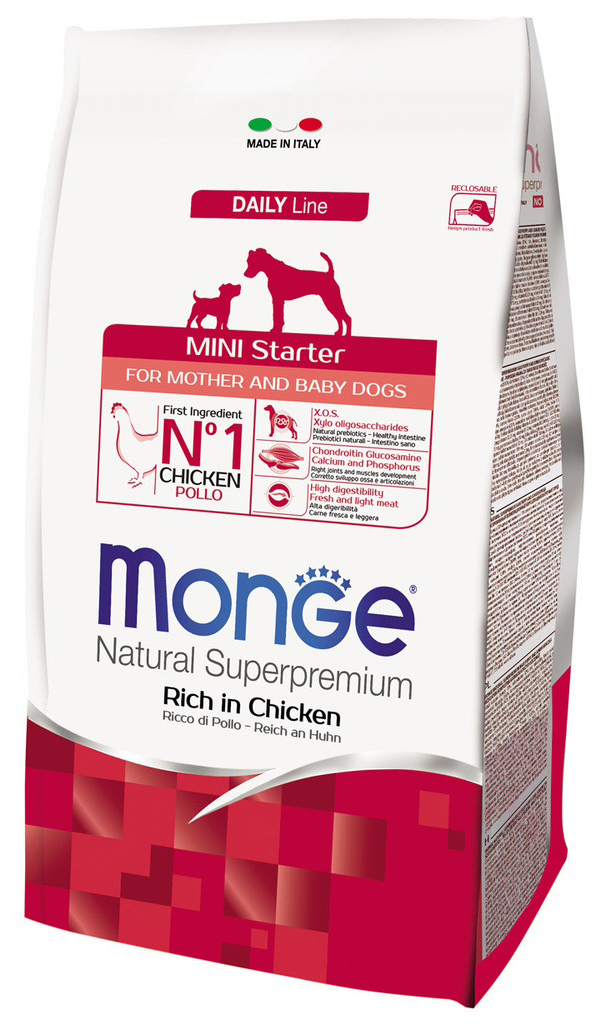 MONGE MONGE DOG MINI STARTER CHICKEN для щенков маленьких пород, беременных и кормящих сук
MONGE MONGE DOG MINI STARTER CHICKEN для щенков маленьких пород, беременных и кормящих сук