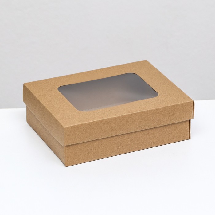 Коробка складная, крышка-дно, с окном, крафт, 16,5 х 12,5 х 5,2 см (5 шт.), Натуральный
Коробка складная, крышка-дно, с окном, крафт, 16,5 х 12,5 х 5,2 см (5 шт.), Натуральный