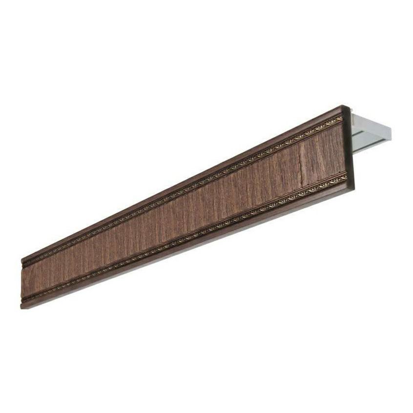 Карниз двухрядный Уют 200 см пластик темный орех, Коричневый 
Карниз двухрядный Уют 200 см пластик темный орех, Коричневый