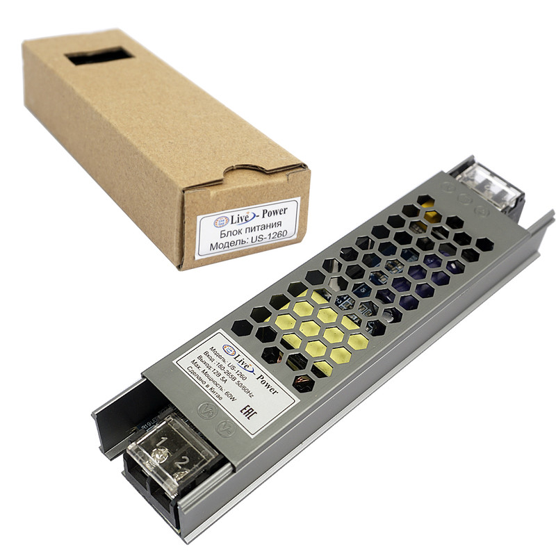 Блок питания для светодиодов Live Power, DC, Ip20, 12V/5A, 60W A4000, Серебристый, Блок питания для светодиодов Live Power, DC, Ip20, 12V/5A, 60W, Ультратонкий
Блок питания для светодиодов Live Power, DC, Ip20, 12V/5A, 60W A4000, Серебристый, Блок питания для светодиодов Live Power, DC, Ip20, 12V/5A, 60W, Ультратонкий