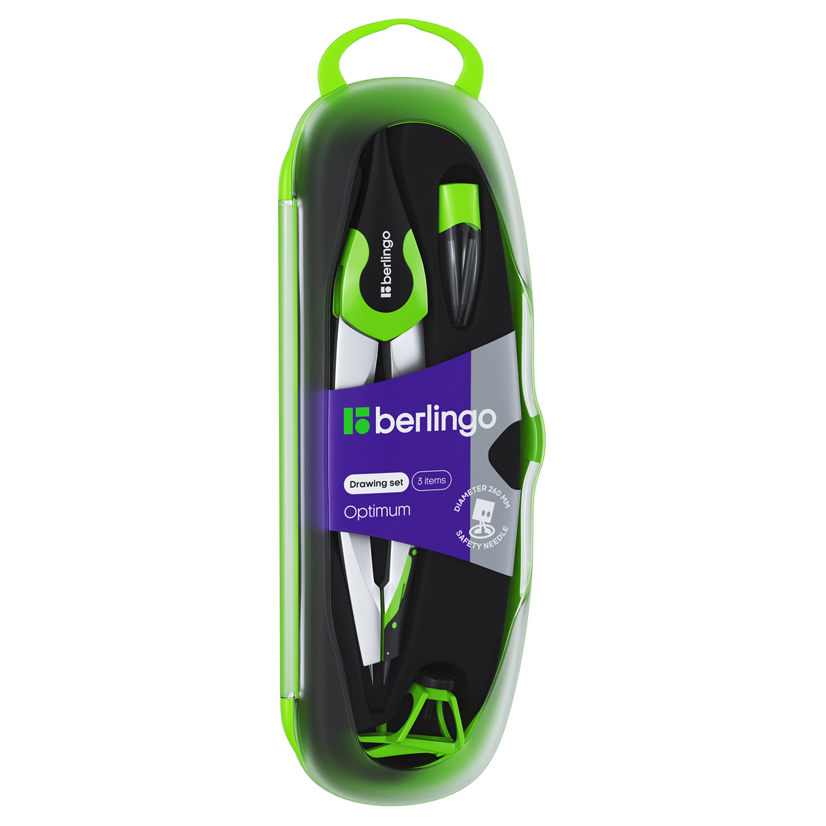 Готовальня Berlingo Optimum, 3 предмета, циркуль 135мм, пластиковый футляр, зеленый, Optimum
Готовальня Berlingo Optimum, 3 предмета, циркуль 135мм, пластиковый футляр, зеленый, Optimum