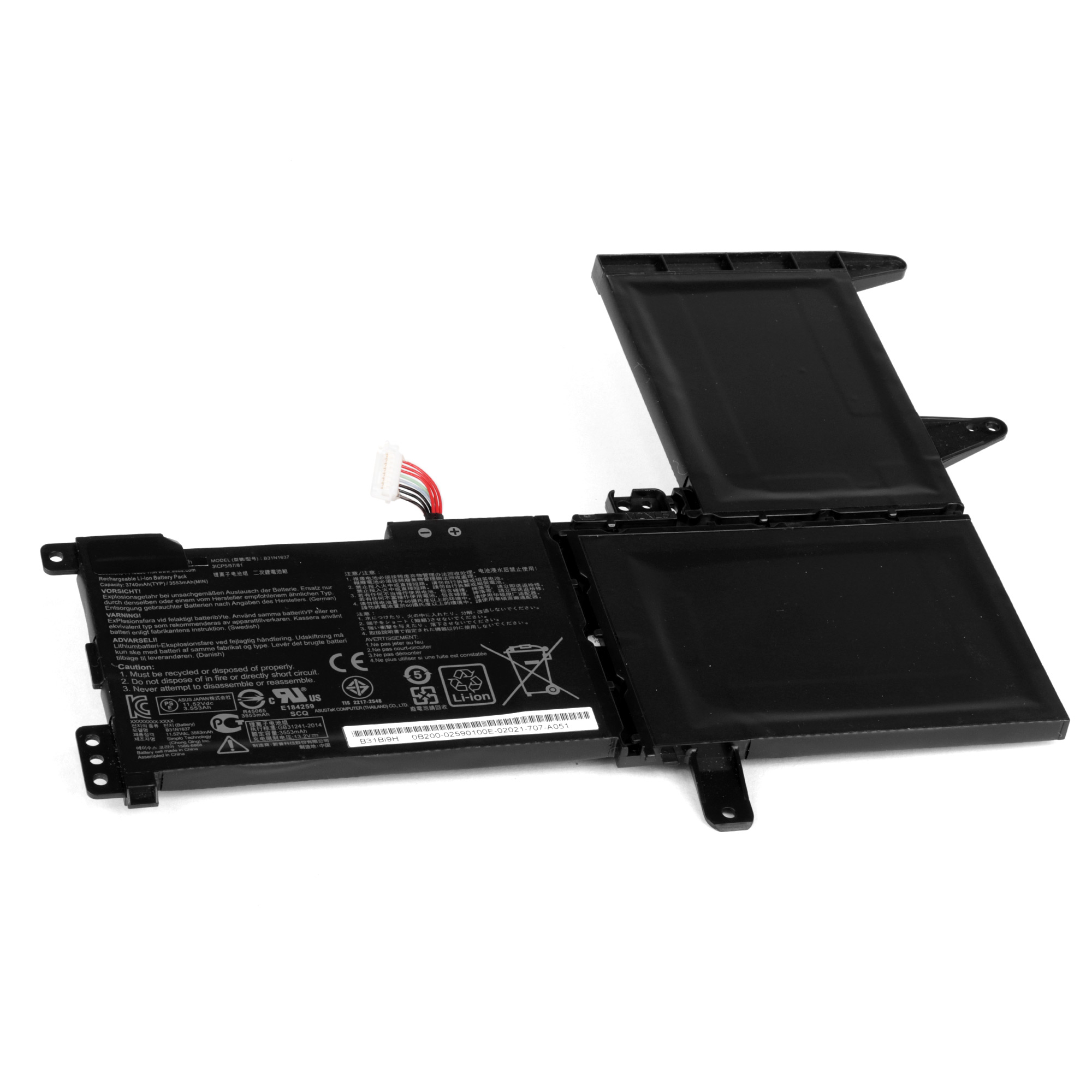 Аккумулятор для ноутбука для ноутбука Asus X510. (11.55V 3740mAh) PN: B31N1637 ORIGINAL
Аккумулятор для ноутбука для ноутбука Asus X510. (11.55V 3740mAh) PN: B31N1637 ORIGINAL