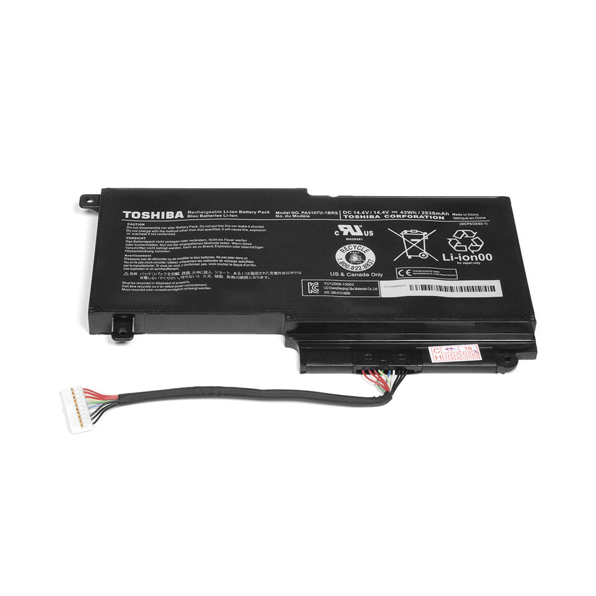 фото Аккумулятор для ноутбука для ноутбука toshiba s50 14.4v 2830 mah pn: pa5107u-1brs original nobrand