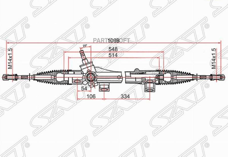 SAT Рейка рулевая Toyota Corolla 02- (электрическая) шток D=17.3 LHD, ST4551002070
SAT Рейка рулевая Toyota Corolla 02- (электрическая) шток D=17.3 LHD, ST4551002070