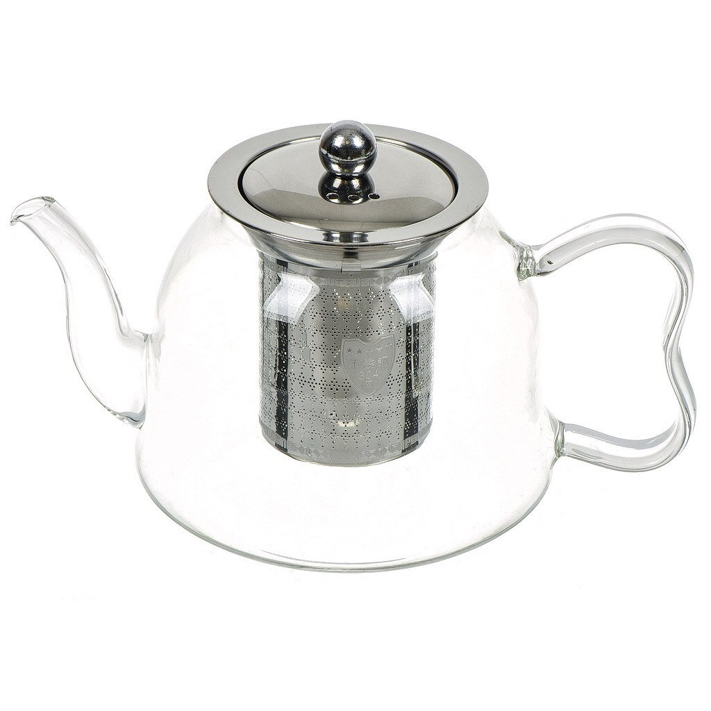 фото Чайник заварочный стекло, 0.85 л, с ситечком, y4-4775 nobrand