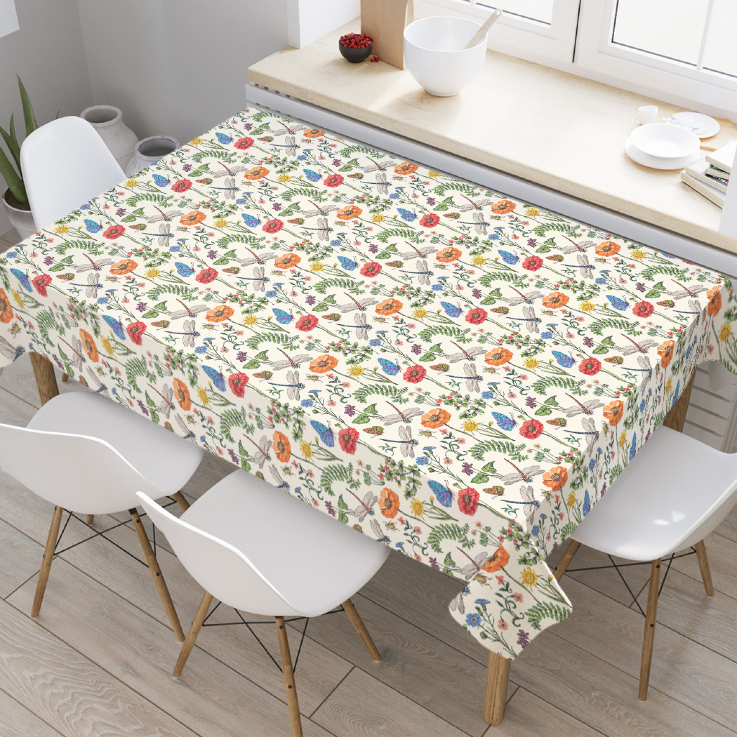 Скатерть прямоугольная JoyArty "Стрекозы и бабочки на цветущем поле" 180x145 см, Зеленый, Стрекозы и бабочки на цветущем поле 
Скатерть прямоугольная JoyArty "Стрекозы и бабочки на цветущем поле" 180x145 см, Зеленый, Стрекозы и бабочки на цветущем поле