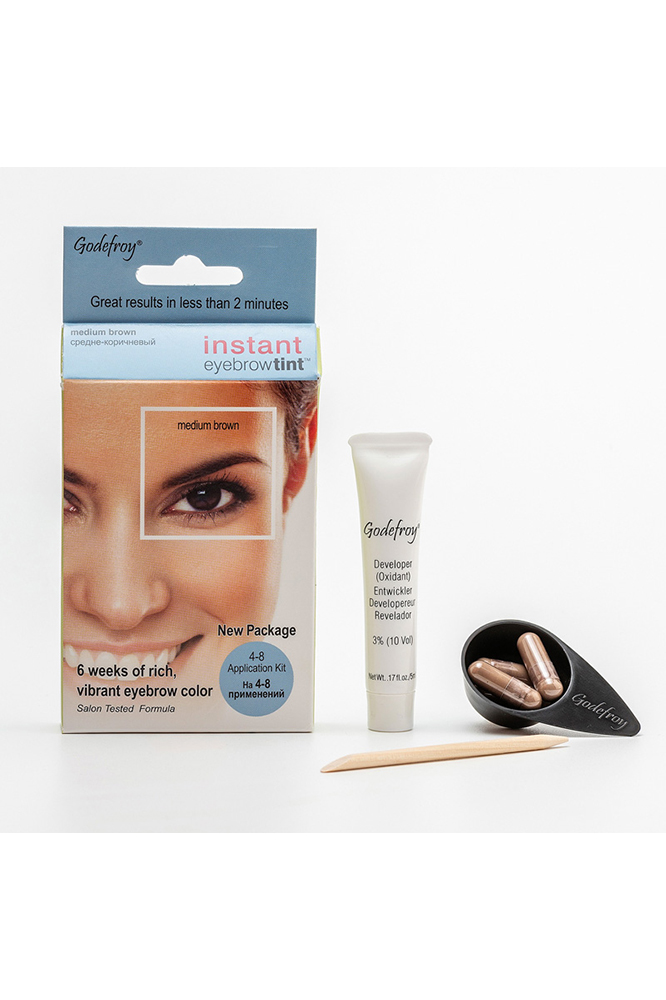 фото Краска-хна в капсулах для бровей godefroy eyebrow tint, 4 кап./уп. (цв: mediumbrown) nobrand