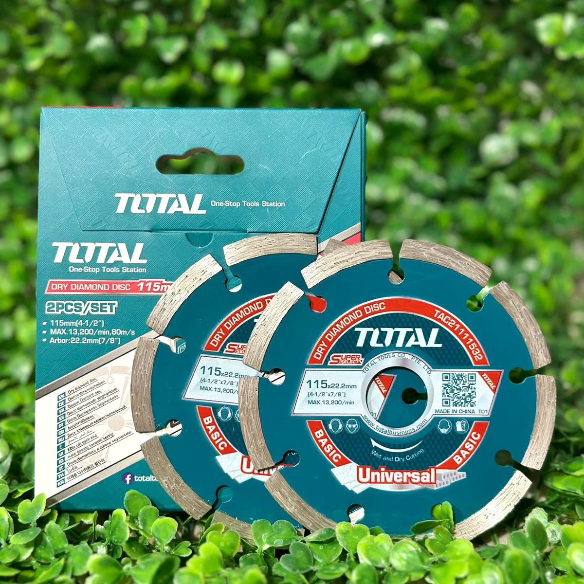 Набор алмазных дисков по бетону Total Tools диаметр 115 мм сегментный 2 шт 22.2 мм, TAC21111532
Набор алмазных дисков по бетону Total Tools диаметр 115 мм сегментный 2 шт 22.2 мм, TAC21111532