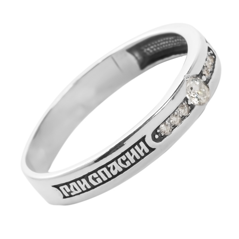 фото Кольцо из серебра с фианитом р.18 костромской ювелир 18-595