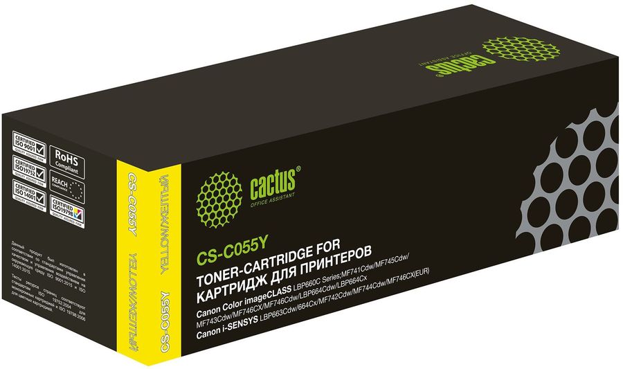 Картридж для лазерного принтера CACTUS CS-C055Y (CS-C055Y) желтый, совместимый, CS-C055Y
Картридж для лазерного принтера CACTUS CS-C055Y (CS-C055Y) желтый, совместимый, CS-C055Y