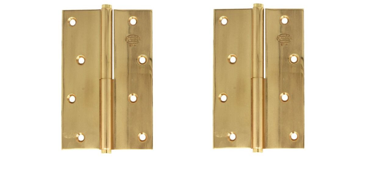 фото Петля латунь зеркальная полированная, iz-правая, amig, 1107-100х70-(iz)