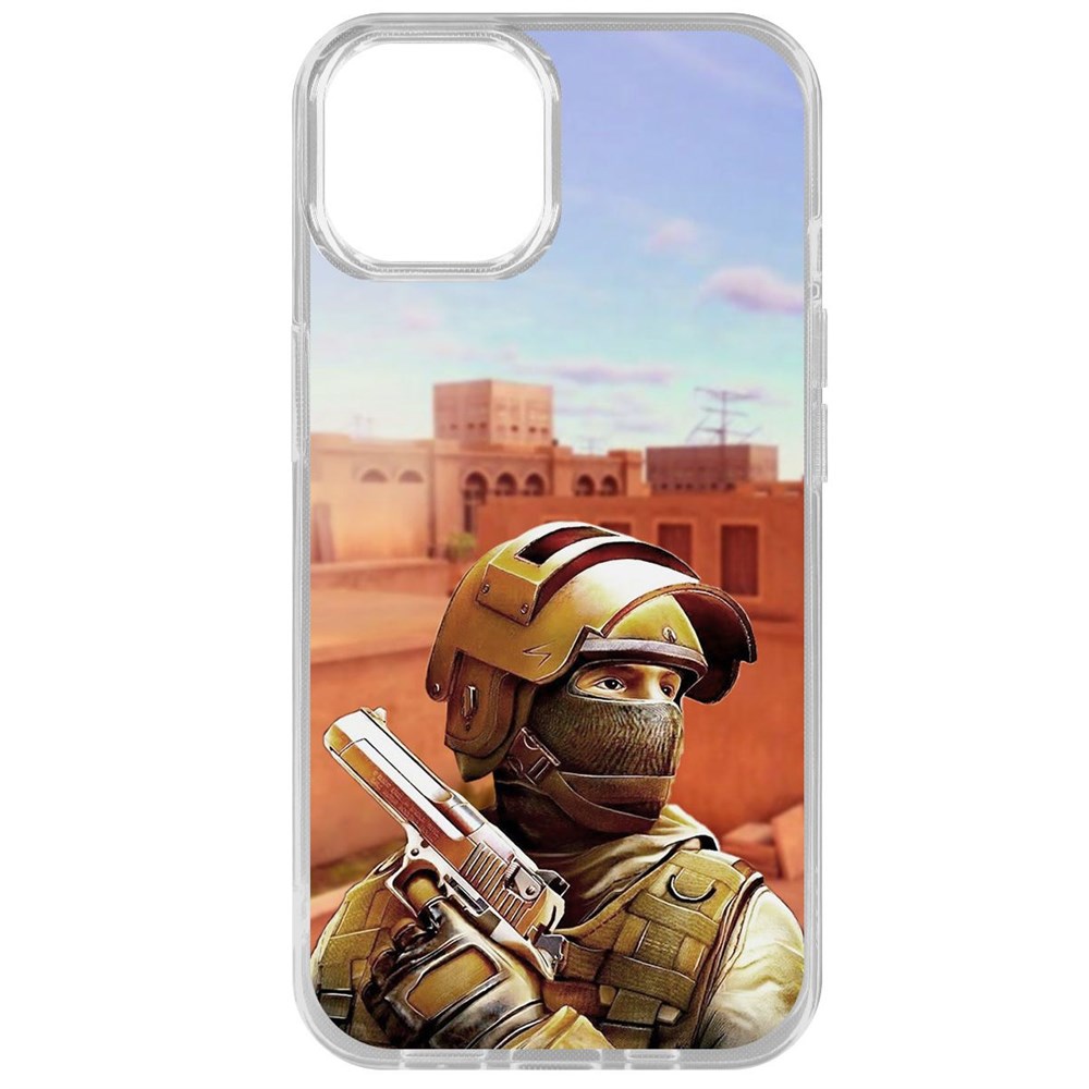 Чехол-накладка Krutoff Clear Case Cтандофф 2 (Standoff 2) - Спец для iPhone 15, Прозрачный 
Чехол-накладка Krutoff Clear Case Cтандофф 2 (Standoff 2) - Спец для iPhone 15, Прозрачный