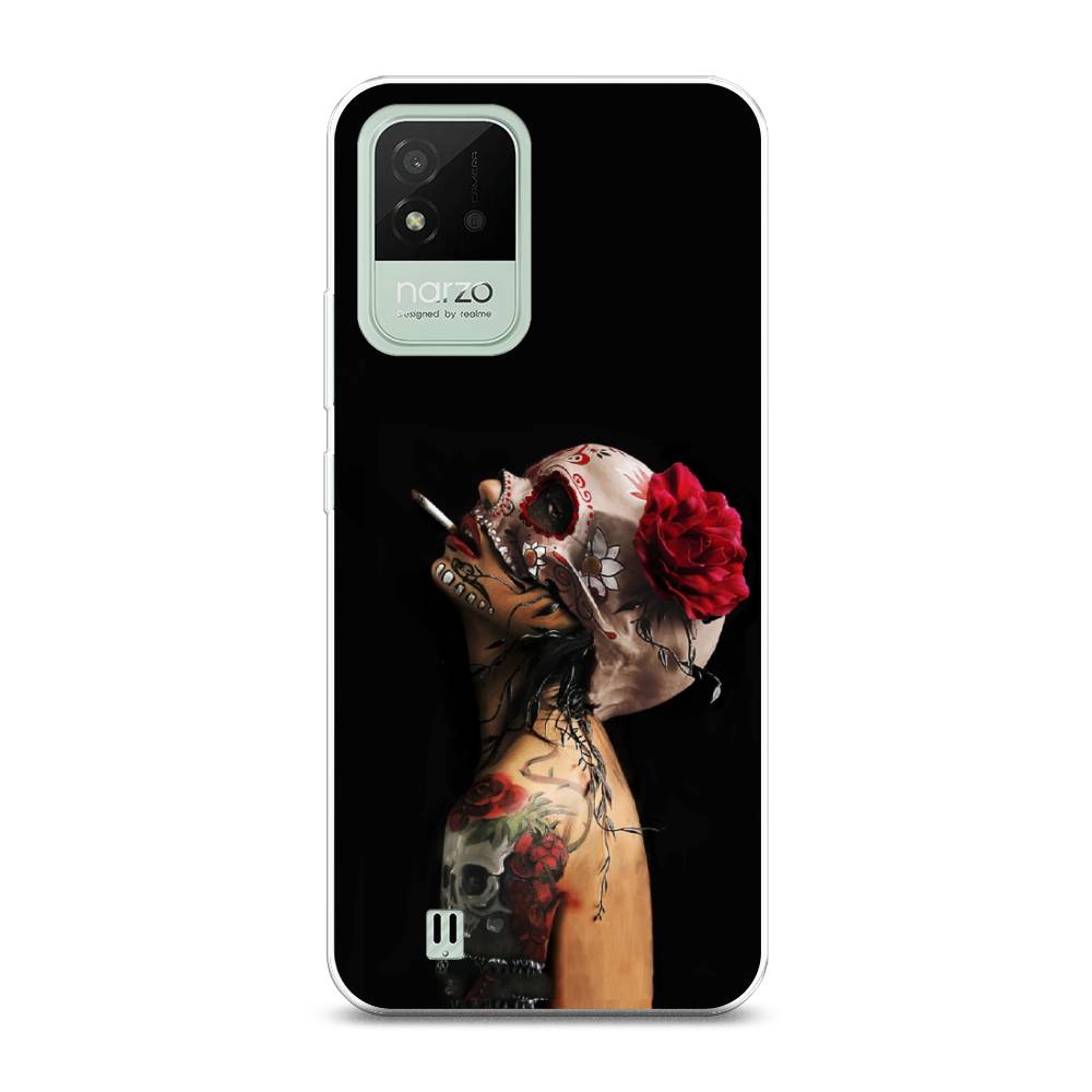 Чехол Awog на Realme Narzo 50i "Девушка с черепом", Разноцветный, 2510050-9 
Чехол Awog на Realme Narzo 50i "Девушка с черепом", Разноцветный, 2510050-9