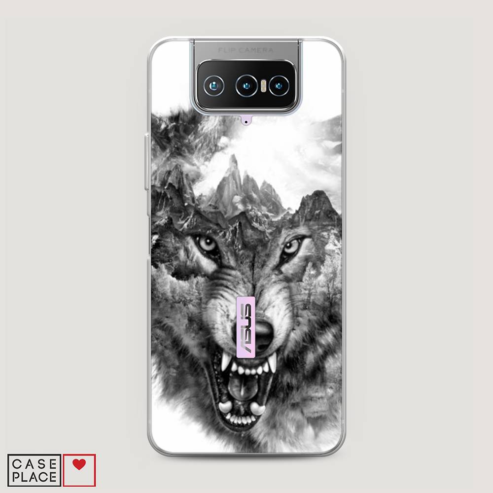 фото Чехол awog "волк в горах" для asus zenfone 7 zs670ks