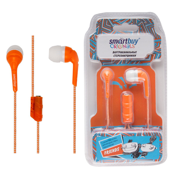 Наушники SmartBuy Friends+разветвитель на 2 наушников (оранжевые)
Наушники SmartBuy Friends+разветвитель на 2 наушников (оранжевые)