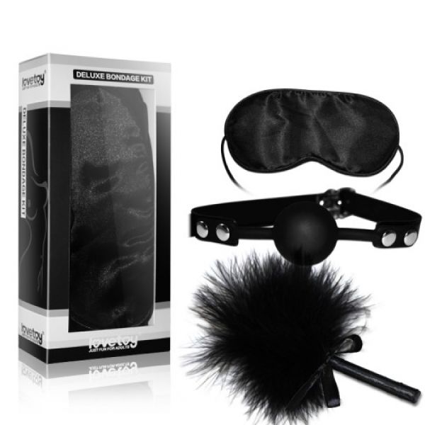 фото Набор lovetoy deluxe bondage kit с кляпом, тиклером и маской
