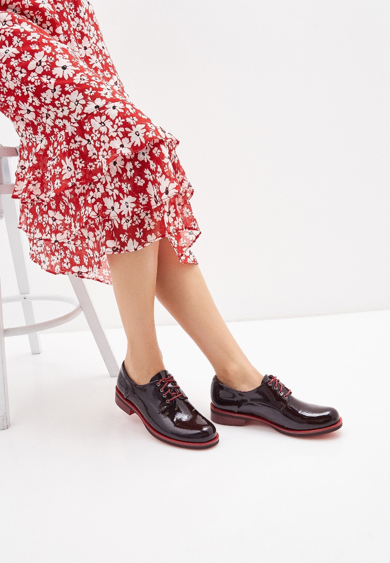 фото Полуботинки женские pierre cardin 113326 бордовые 41 ru