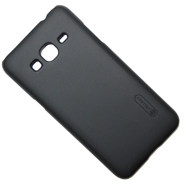 фото Чехол для samsung sm-j300f (galaxy j3) задняя крышка пластик ребристый nillkin <черный> promise mobile