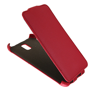 фото Чехол для samsung n9000/n9005 (galaxy note 3) флип кожзам №1 <красный> promise mobile