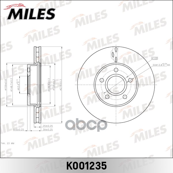 фото Диск тормозной miles k001235