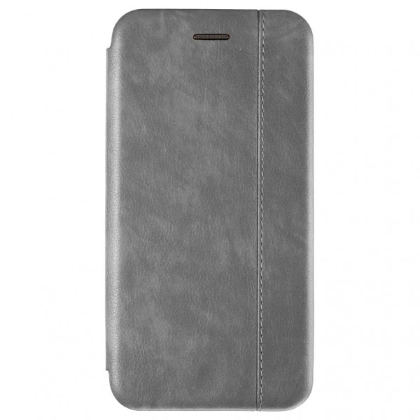 фото Кожаный чехол-книжка open color 2 для huawei y8p / honor 30i / p smart s (серый)