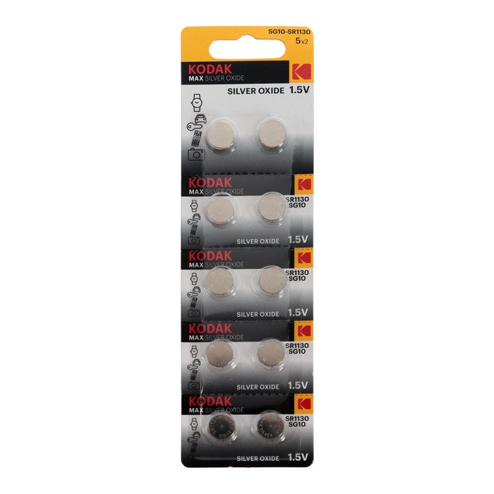 Батарейка алкалиновая Kodak MAX Silver Oxid Button Cell, SG10 (389, SR1130, SR54), 10 шт, MAX Silver Oxid Button Cell, SG10 (389, SR1130, SR54), 10 шт
Батарейка алкалиновая Kodak MAX Silver Oxid Button Cell, SG10 (389, SR1130, SR54), 10 шт, MAX Silver Oxid Button Cell, SG10 (389, SR1130, SR54), 10 шт