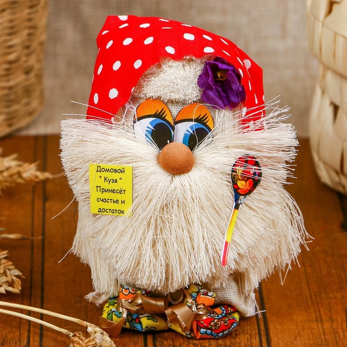 фото Оберег «домовой с ложкой», 12 см, микс nobrand