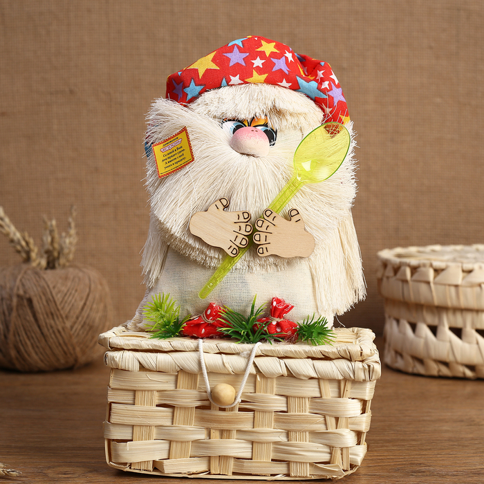 фото Оберег - шкатулка «домовой с ложкой», 25 см, микс nobrand