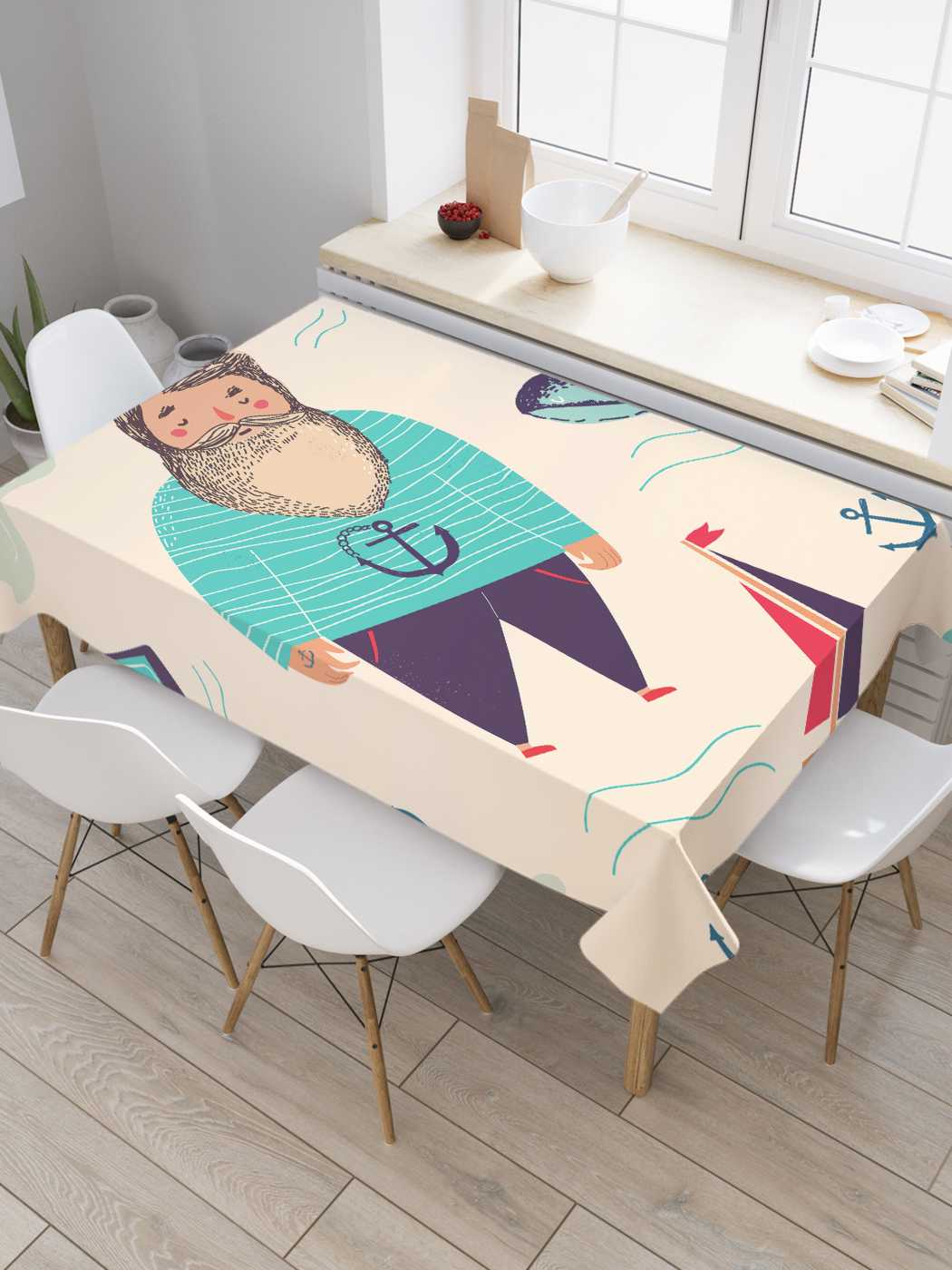 Скатерть прямоугольная JoyArty "Бородатый морячок" из оксфорда, 180x145 см, Голубой, Бородатый морячок 
Скатерть прямоугольная JoyArty "Бородатый морячок" из оксфорда, 180x145 см, Голубой, Бородатый морячок