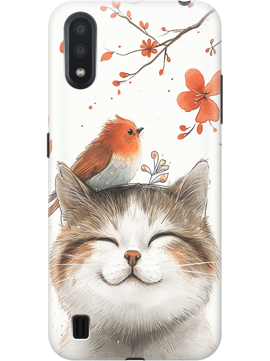 Силиконовый чехол на Samsung Galaxy A01 с принтом "Довольный котик и птичка", Прозрачный;белый;красный, 722444411
Силиконовый чехол на Samsung Galaxy A01 с принтом "Довольный котик и птичка", Прозрачный;белый;красный, 722444411
