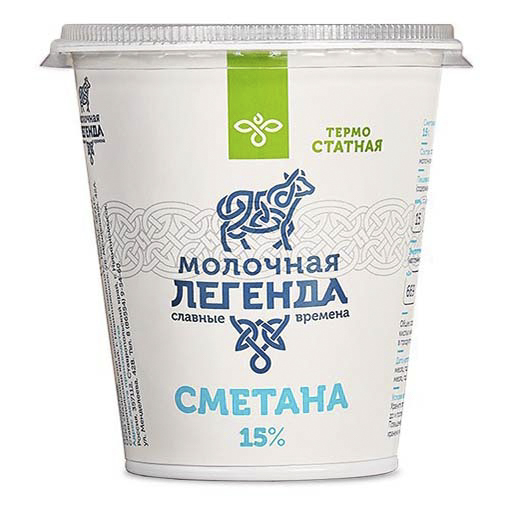 Сметана Молочная легенда 15% бзмж 330 г
Сметана Молочная легенда 15% бзмж 330 г