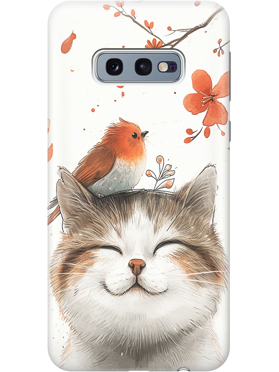 Силиконовый чехол на Samsung Galaxy S10e с принтом "Довольный котик и птичка", Прозрачный;белый;красный, 720461211
Силиконовый чехол на Samsung Galaxy S10e с принтом "Довольный котик и птичка", Прозрачный;белый;красный, 720461211