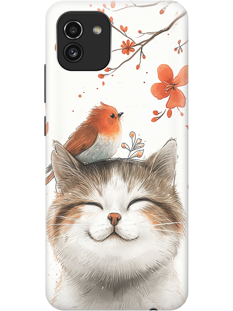 Силиконовый чехол на Samsung Galaxy A03 с принтом "Довольный котик и птичка", Прозрачный;белый;красный, 735001311
Силиконовый чехол на Samsung Galaxy A03 с принтом "Довольный котик и птичка", Прозрачный;белый;красный, 735001311