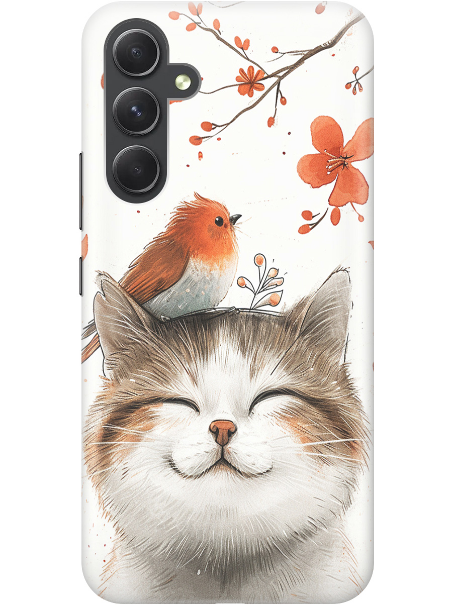 Силиконовый чехол на Samsung Galaxy A54 5G с принтом "Довольный котик и птичка", Прозрачный;белый;красный, 769297611
Силиконовый чехол на Samsung Galaxy A54 5G с принтом "Довольный котик и птичка", Прозрачный;белый;красный, 769297611
