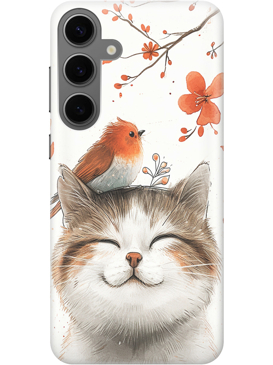 Силиконовый чехол на Samsung Galaxy S24+ с принтом "Довольный котик и птичка", Прозрачный;белый;красный, 779824611
Силиконовый чехол на Samsung Galaxy S24+ с принтом "Довольный котик и птичка", Прозрачный;белый;красный, 779824611