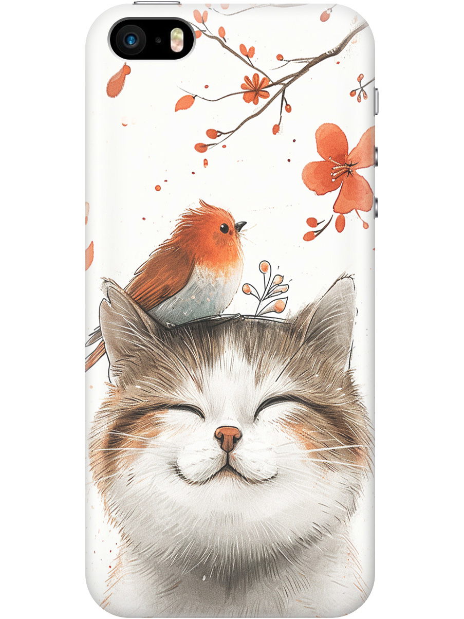 Силиконовый чехол на Apple iPhone SE / 5s / 5 с принтом "Довольный котик и птичка", Прозрачный;белый;красный, 713830211
Силиконовый чехол на Apple iPhone SE / 5s / 5 с принтом "Довольный котик и птичка", Прозрачный;белый;красный, 713830211
