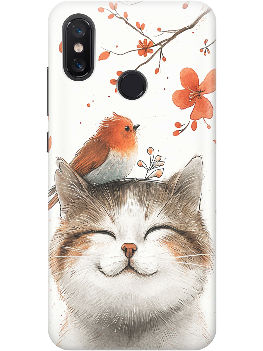 Силиконовый чехол на Xiaomi Mi 8 с принтом "Довольный котик и птичка", Прозрачный;белый;красный, 718409911
Силиконовый чехол на Xiaomi Mi 8 с принтом "Довольный котик и птичка", Прозрачный;белый;красный, 718409911