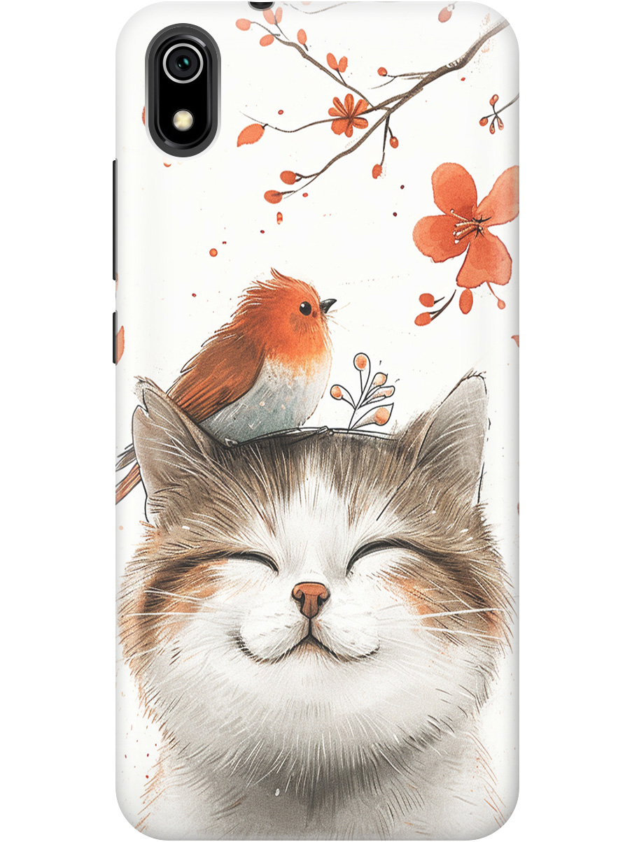 Силиконовый чехол на Xiaomi Redmi 7A с принтом "Довольный котик и птичка", Прозрачный;белый;красный, 721424811
Силиконовый чехол на Xiaomi Redmi 7A с принтом "Довольный котик и птичка", Прозрачный;белый;красный, 721424811