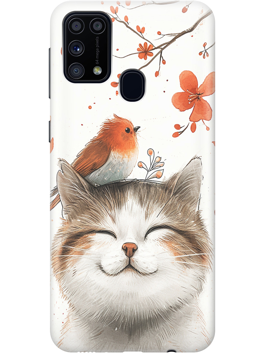 Силиконовый чехол на Samsung Galaxy M31 с принтом "Довольный котик и птичка", Прозрачный;белый;красный, 722999211
Силиконовый чехол на Samsung Galaxy M31 с принтом "Довольный котик и птичка", Прозрачный;белый;красный, 722999211