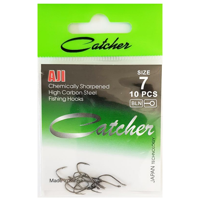Одинарные крючки Catcher кристалл №7 BN, с колечком, загнутое острие, с бородкой, Черный, AJI
Одинарные крючки Catcher кристалл №7 BN, с колечком, загнутое острие, с бородкой, Черный, AJI
