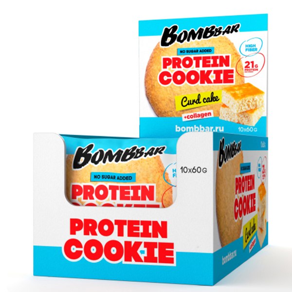 Протеиновое печенье с коллагеном Bombbar Proteim Cookie, Творожный кекс, 10 шт по 60 г, Protein Cookie + Collagen
Протеиновое печенье с коллагеном Bombbar Proteim Cookie, Творожный кекс, 10 шт по 60 г, Protein Cookie + Collagen