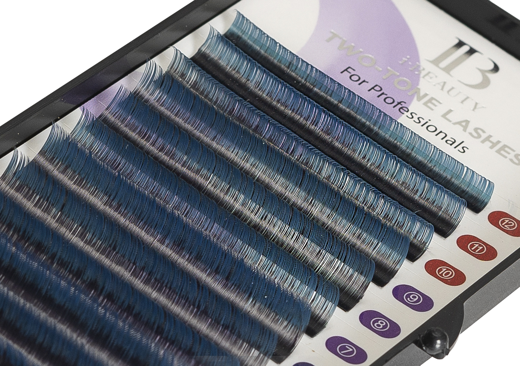 Ресницы IBeauty двухтоновые Ombre Синие D 0.10 14 мм, Синий 
Ресницы IBeauty двухтоновые Ombre Синие D 0.10 14 мм, Синий