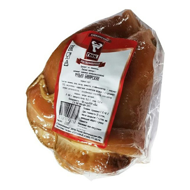 Рулька варено-копченая Губкинский Мясокомбинат Баварская +-500 г
Рулька варено-копченая Губкинский Мясокомбинат Баварская +-500 г