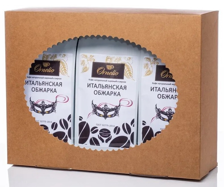 фото Подарочный набор ornelio трио итальянская обжарка в зернах, 1500 г