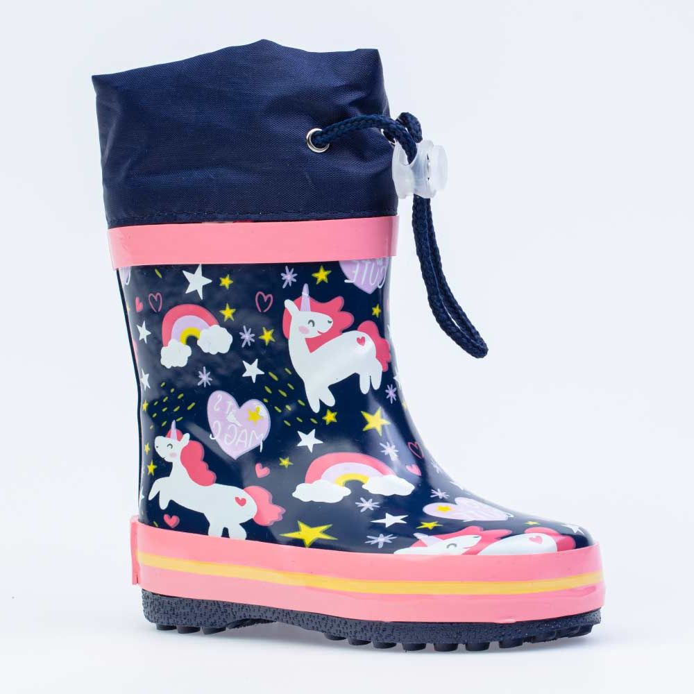 фото Резиновая обувь для девочек котофей цв.синий, розовый р.20