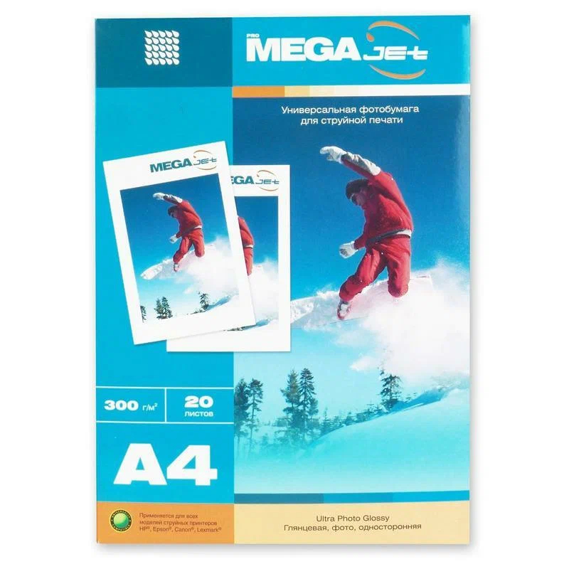 Фотобумага MEGA 60580 Jet Ultra Photo (А4, 300г/кв.м, глянцевое) пачка 20л., 30 уп., Белый
Фотобумага MEGA 60580 Jet Ultra Photo (А4, 300г/кв.м, глянцевое) пачка 20л., 30 уп., Белый