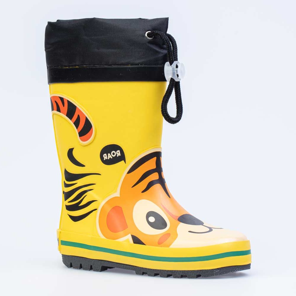 фото Резиновая обувь для мальчиков котофей цв.черный, желтый р.21